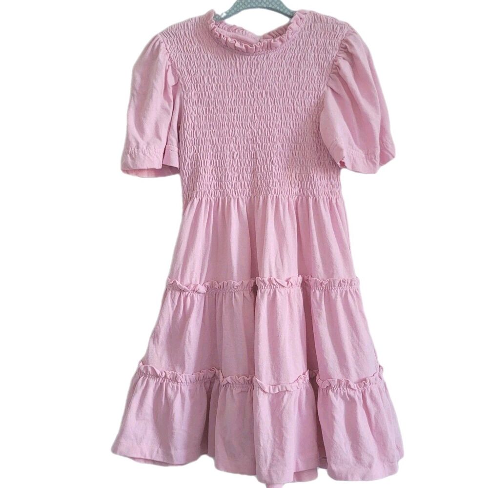 Polo Ralph Lauren Girls Smocked Cotton Jersey Dress Vibrant Pink Size 5